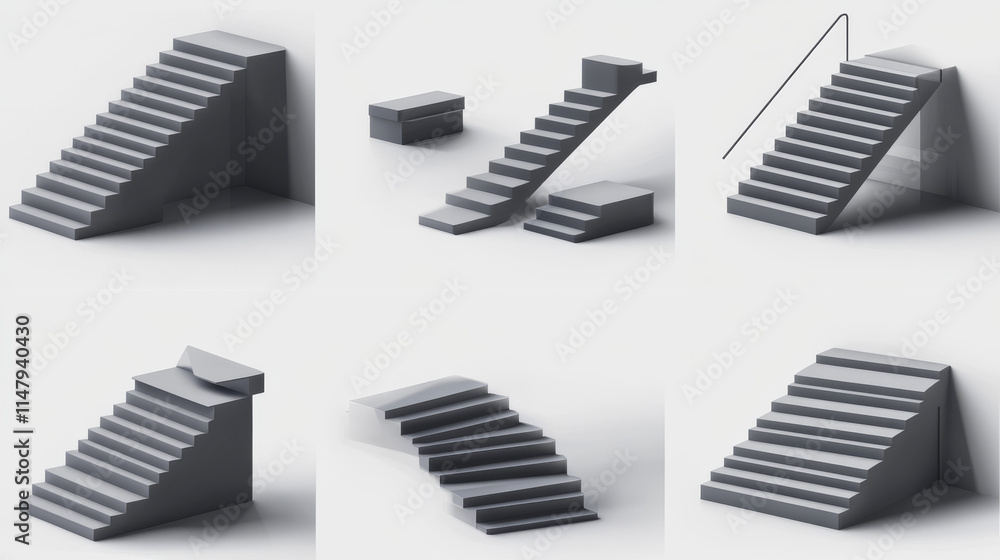 Poster white stair podium rectangular and circular on transparent background. realistic 3d vector illustrat