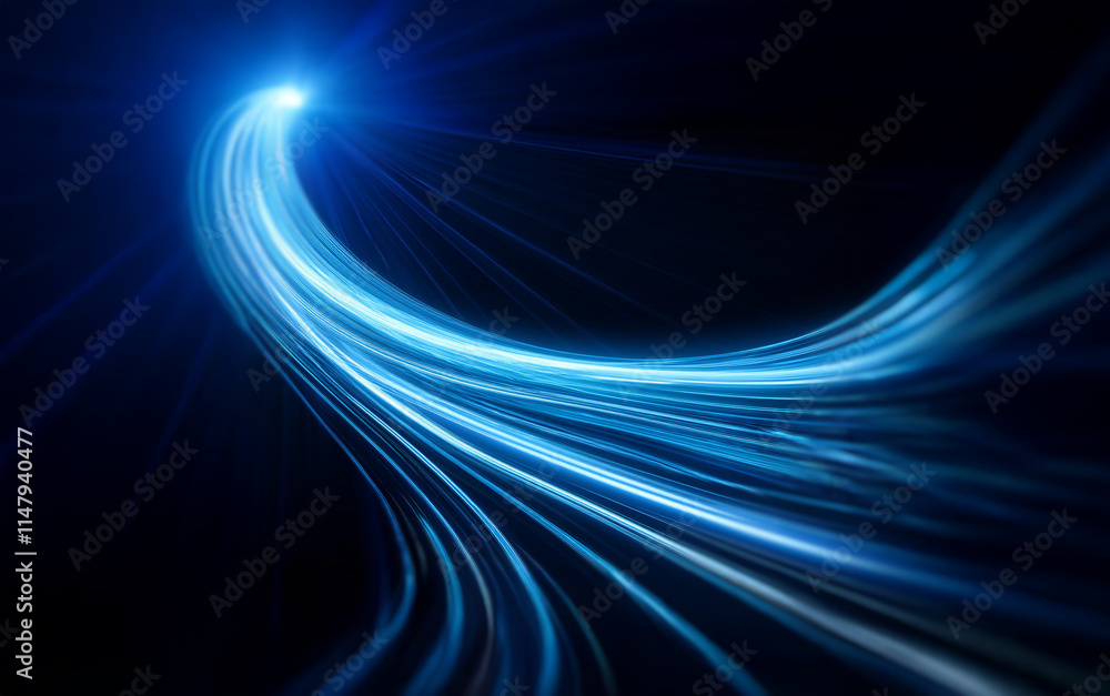 Poster A glowing blue streak of light curves across a dark background. The light trails create a sense of speed and energy.