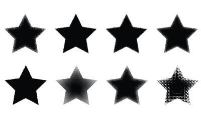 Grunge star icon set