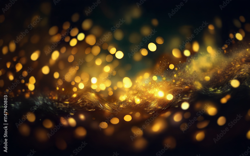 Poster a dark background with an ethereal, swirling mist illuminated by scattered glowing orbs.