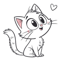Funny Cat Faces, Sweet and Whimsical Styles Cat, Perfect for Kids, Cute Cartoon Cat Illustrations, Adorable Cat Vector, 