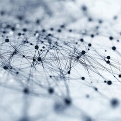 Abstract Representation of Interconnected Nodes and Lines Resembling a Network Structure in a Digital Environment