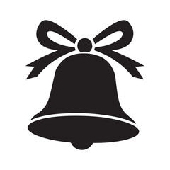 Christmas bells silhouette vector on white background