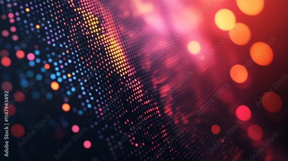 Aufkleber colorful illuminated dots create a vibrant abstract pattern showcasing technology and creativity in 