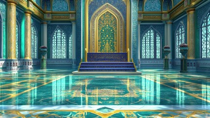 Obraz premium Opulent Palace Throne Room With Intricate Designs