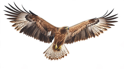 Obraz premium Majestic eagle soaring through air with its wings spread wide