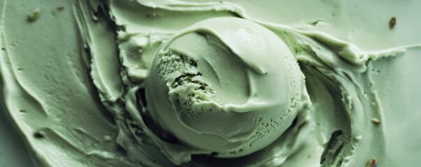 Fototapeta premium Green pistachio avocado ice cream
