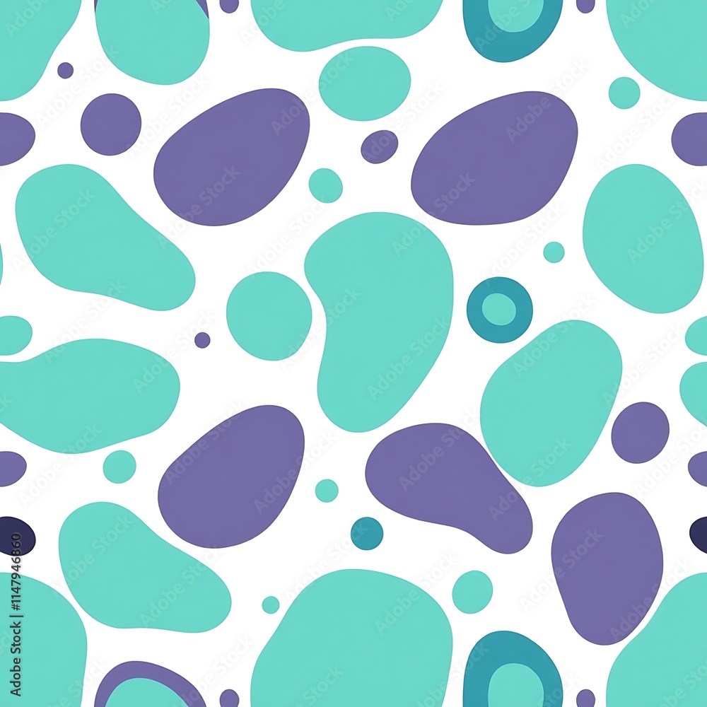 Aufkleber abstract purple and teal blob pattern