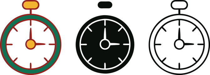 Stopwatch Icons Time, Timer, Measurement, Speed, Clock, Chrono, Design, Graphic, Variety, Elements