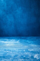 Vibrant Blue Textured Surface Showcasing a Striking Background, Perfect for Artistic Presentations or Product Displays in Creative Environments