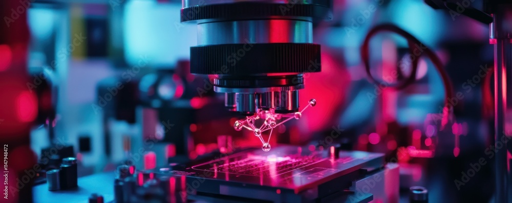 Aufkleber a high-tech laboratory that develops new chips using quantum computing elements and nanomaterials.