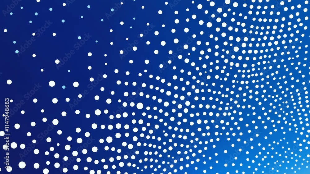 Aufkleber colorful array of white dots creating a dynamic wave pattern against a blue background showcasing mo