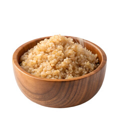 Brown cooked rice on transparent background