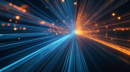 Fototapeta premium Visual Representation of Light Beams Colliding in a Dynamic Display of Energy and Color in a Dark Space