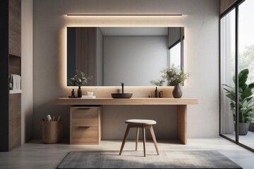 minimalistic dressing table interior concept
