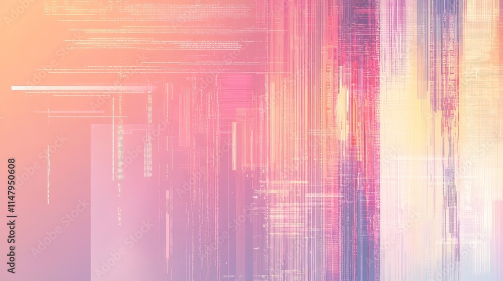 Poster vibrant abstract digital art with gradient colors and textured lines creating a dynamic visual effec