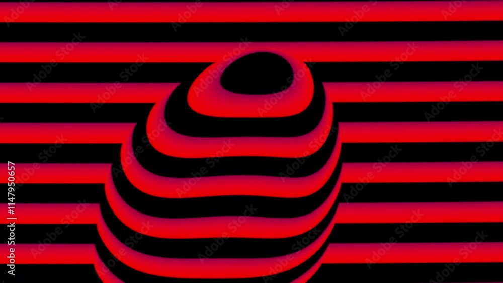 Leinwandbilder 3d render with abstract red and black striped background. Loop 4k futuristic background