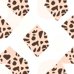 Fototapeta premium Abstract Terrazzo Pattern: A seamless, geometric pattern featuring a contemporary take on the classic terrazzo design. This abstract pattern uses organic shapes in soft.