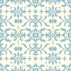 Blue and Gold Damask Pattern:  Elegant and intricate, this seamless damask pattern in blue and gold hues adds a touch of sophistication to any design.
