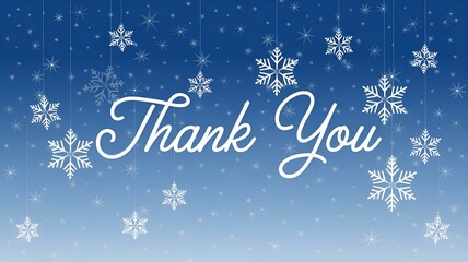 Elegant Winter Gratitude Message with Hanging Snowflakes