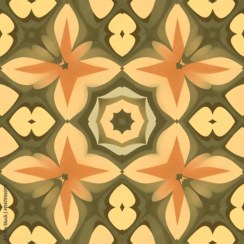 Poster abstract kaleidoscope pattern: a mesmerizing kaleidoscope pattern, with its intricate geometric shap