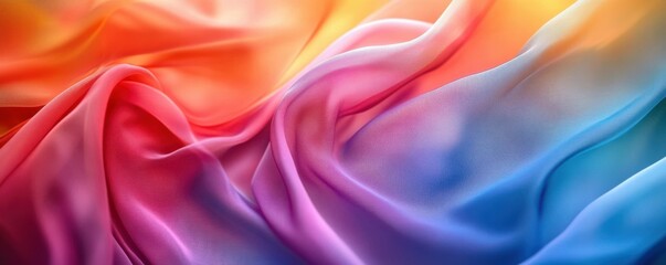 Fototapeta premium colorful fabric, vibrant colors, flowing material, abstract background, soft texture