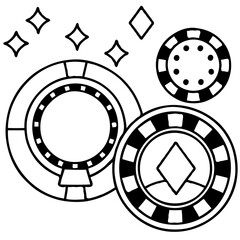 Casino chips for gambling, poker, roulette – the heart of the casino experience.