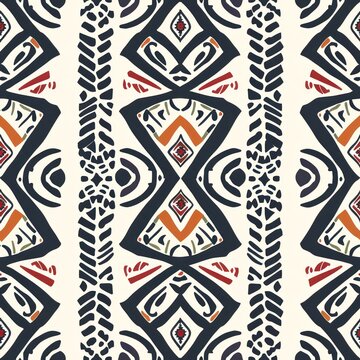 vintage creative ethnic style seamless pattern old texture abstract art geometric design trendy boho tile african mexicam mix