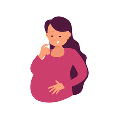 Pregnant woman cartoon illustration