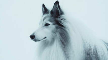 Fototapeta premium Majestic Collie Portrait with Beautiful Fur Against Soft Background