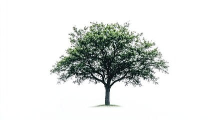Obraz premium A single green tree stands alone against a white background