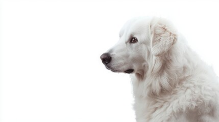 Elegant White Dog Portrait on White Background for Pet Lovers