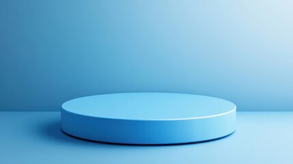 A Single Blue Cylinder on a Blue Background