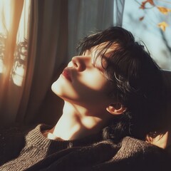 Portrait of vietnam high school teen beautiful girl happy in vintage style