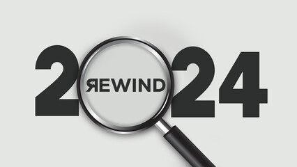 2024 year rewind wallpaper, Concept words 2024 REWIND. 2024 RECAP wallpaper