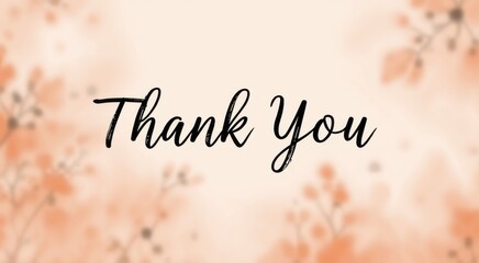 Thank you written in black ink on a peach background