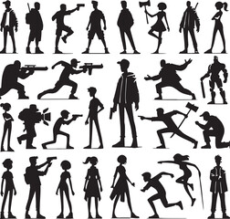 Animated Character Sets Vector Illustration