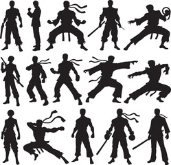 Fighter Sets Vector Illustration