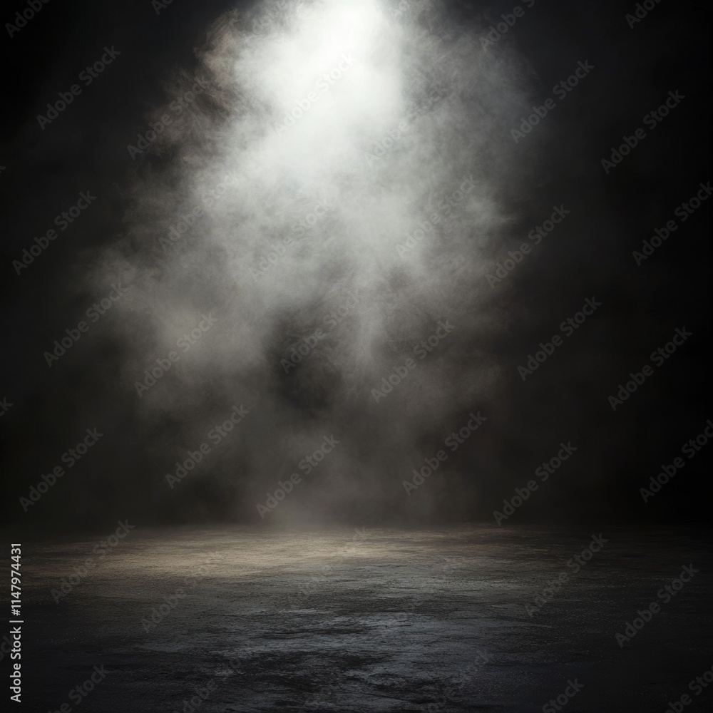 Poster mysterious fog envelops a dimly lit space creating an atmospheric and theatrical effect perfect for 