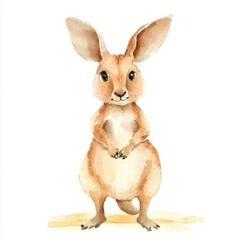 Fototapeta premium Cute Watercolor Kangaroo Character Illustration Ideal for Kids’ Art Projects and Merchandise