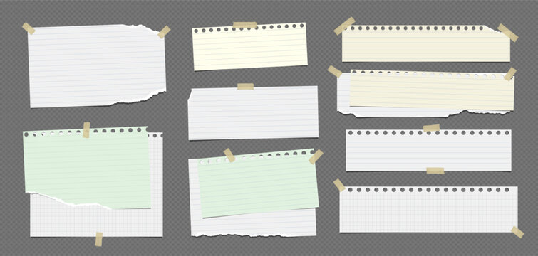 Set of torn colorful piece of paper for notes or ad.