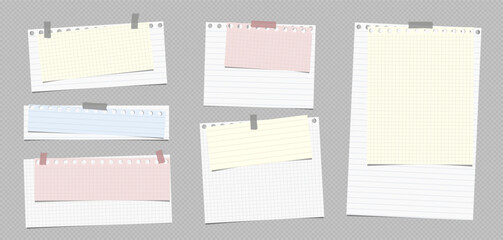 Set of torn colorful piece of paper for notes or ad.