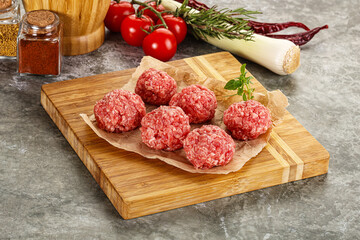Raw beef meatball minced meat