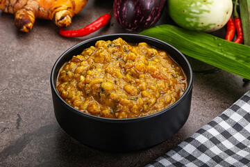 Indian cuisine Dal Tadka soup