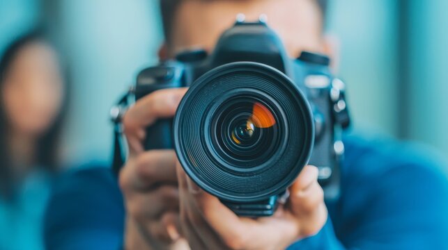 Professional Camera Operator Collaborating with Team in a Dynamic Photography Environment