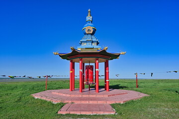 Buddhist drum decoration at the Lone Poplar sanctuary