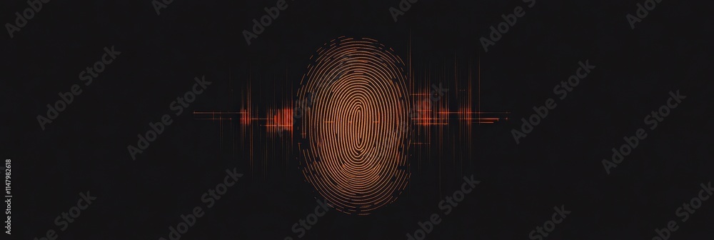 Leinwandbilder digital fingerprint graphic with sound waves and ample copy space for design applications. generativ