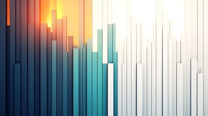 Obraz premium Abstract 3D Bar Chart with Color Gradient Transition