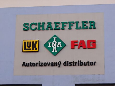 Prague,Czech Republic-October 9 2024: Schaeffler Group, FAG and INA, specializes in precision components for automotive and industrial applications, driving innovation and engineering excell