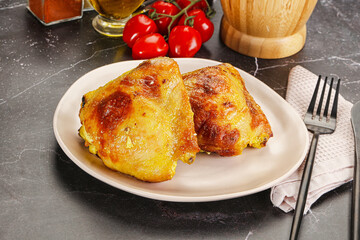 Roasted chicken thigh with spices